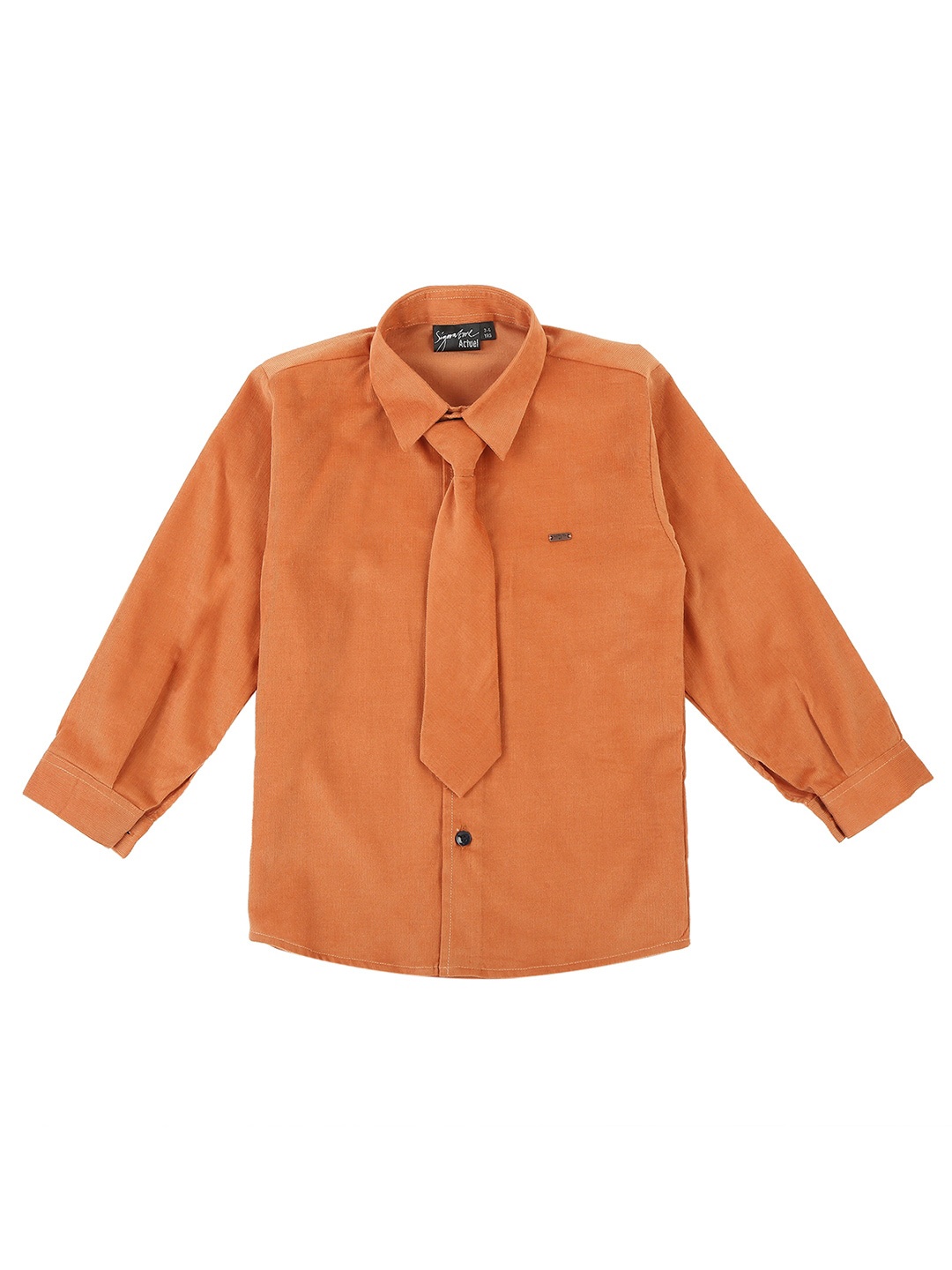 

Actuel Boys Comfort Cotton Casual Shirt With Tie, Orange
