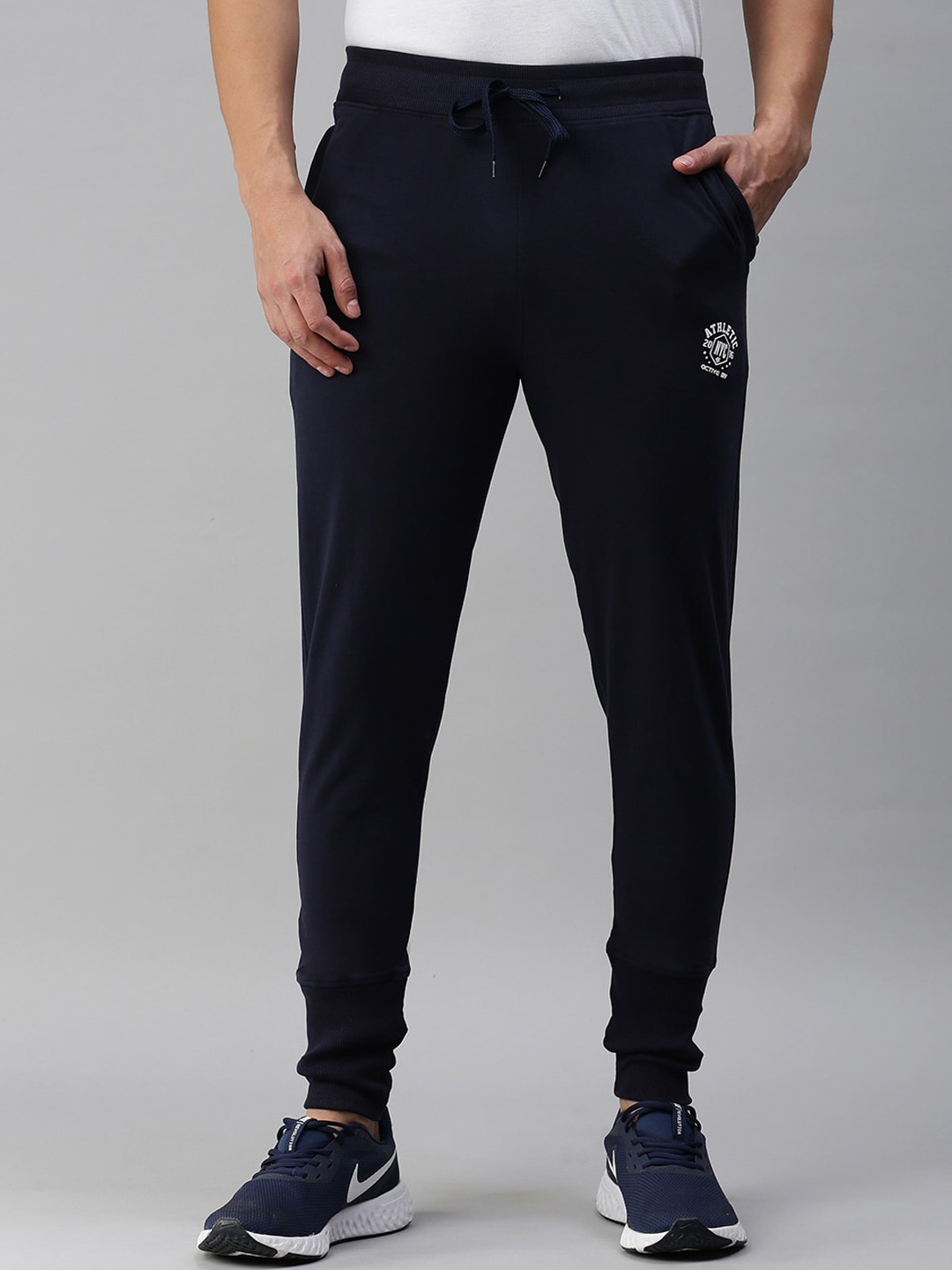 

ONN Men Cotton Joggers, Navy blue