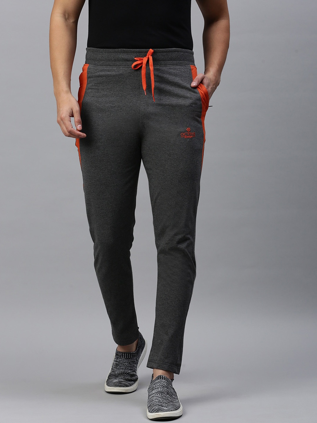 

ONN Men Cotton Track Pants, Charcoal