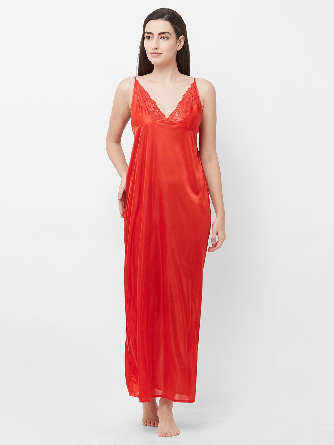 

FashionRack Satin Maxi Nightdress, Red