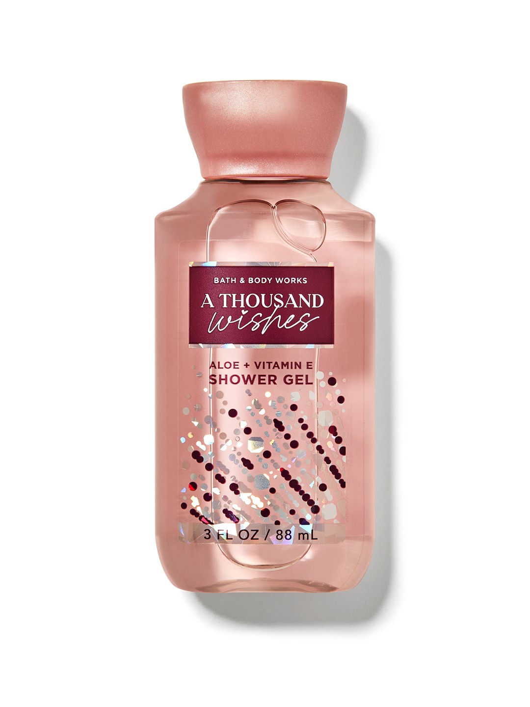 

Bath & Body Works A Thousand Wishes Travel Size Shower Gel with Aloe & Vit E - 88 ml, Pink