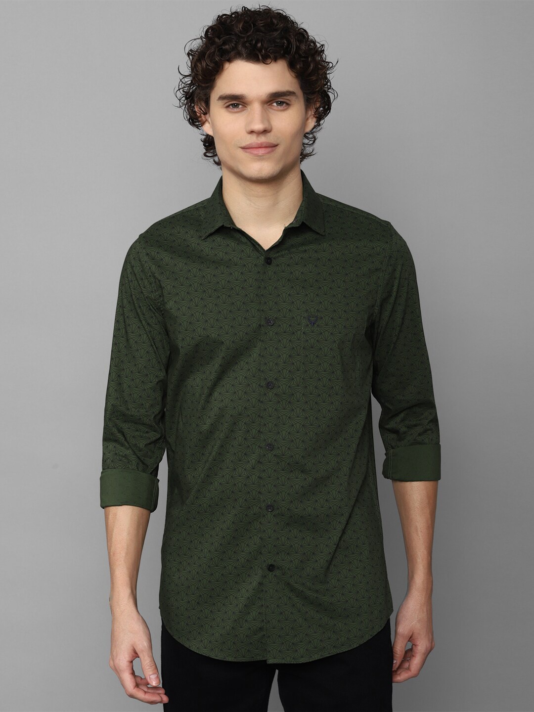 

Allen Solly Men Slim Fit Printed Casual Shirt, Green