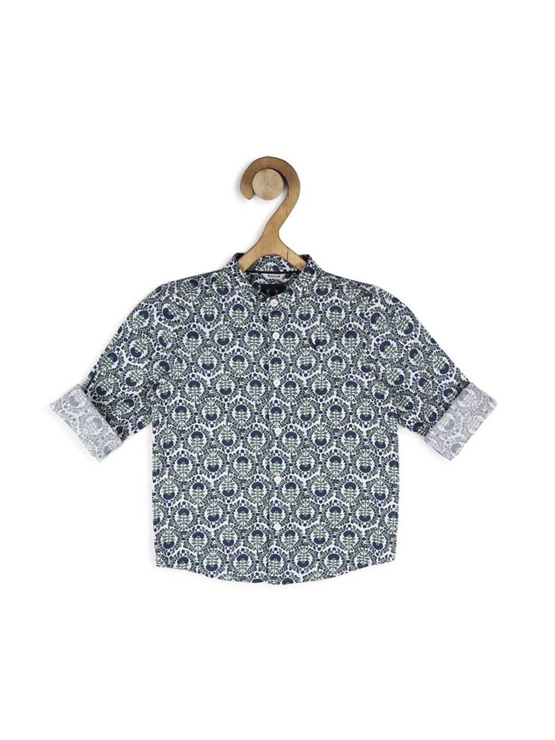 

Allen Solly Junior Boys Floral Printed Cotton Casual Shirt, Blue