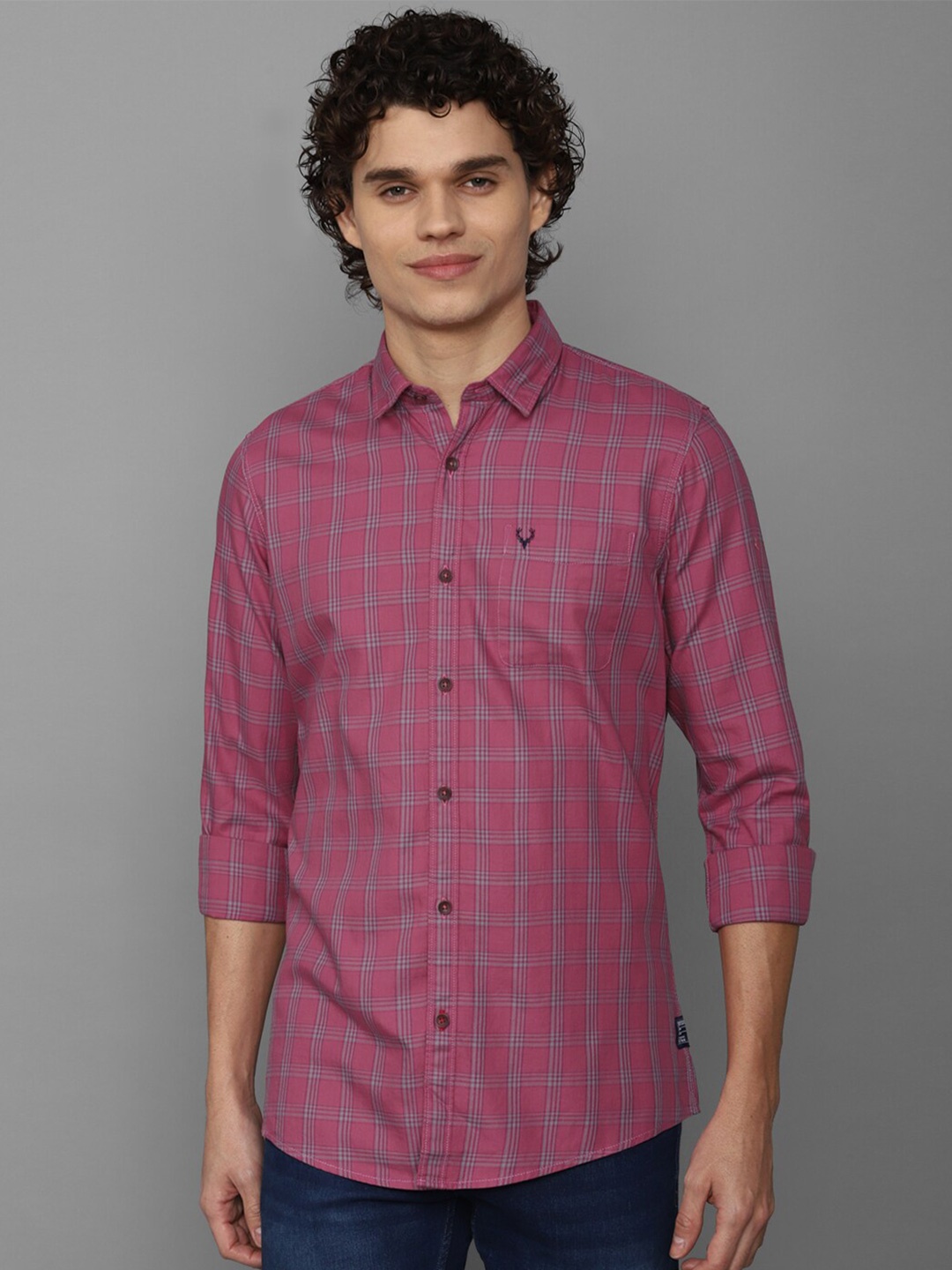 

Allen Solly Sport Men Pure Cotton Checked Casual Shirt, Pink