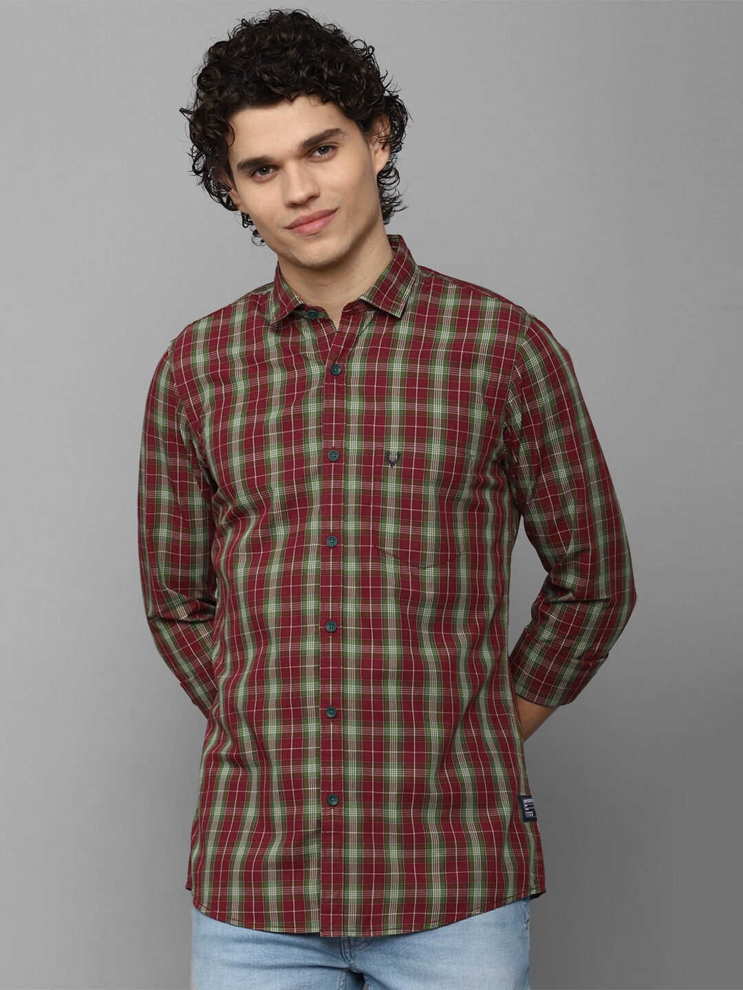 

Allen Solly Sport Men Tartan Checked Pure Cotton Casual Shirt, Maroon