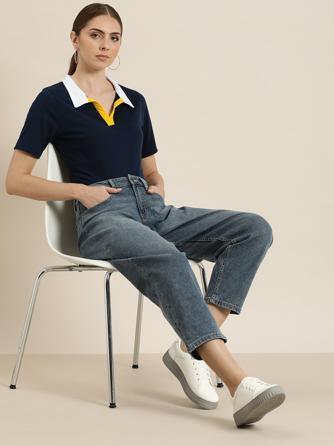 

her by invictus Polo Collar T-shirt, Navy blue