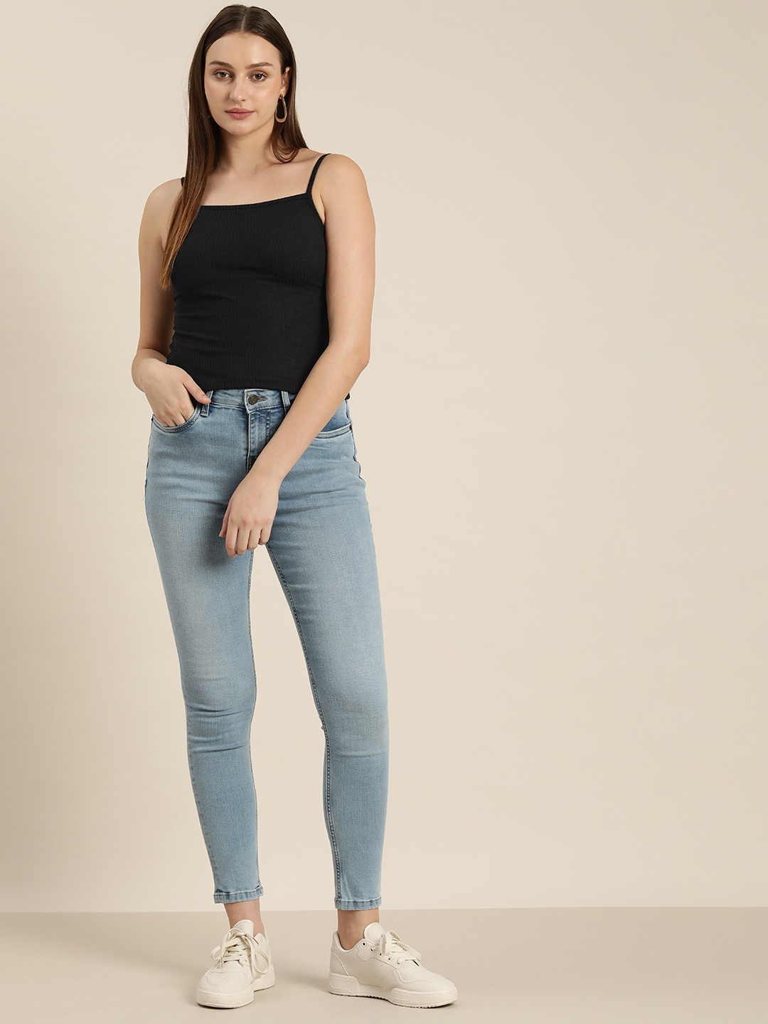 

her by invictus Ribbed Tank Top, Black