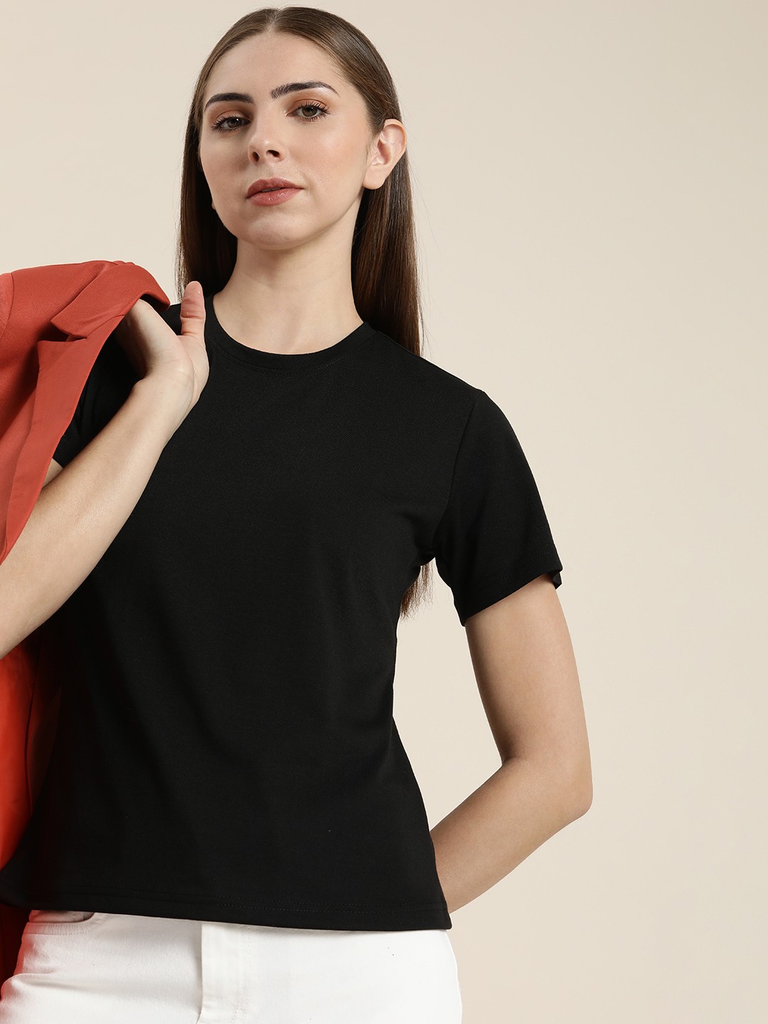 

her by invictus Round Neck T-shirt, Black