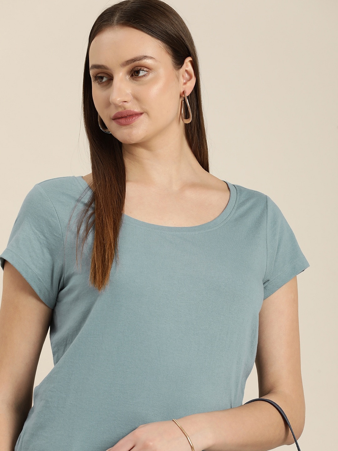 

her by invictus Pure Cotton T-shirt, Blue