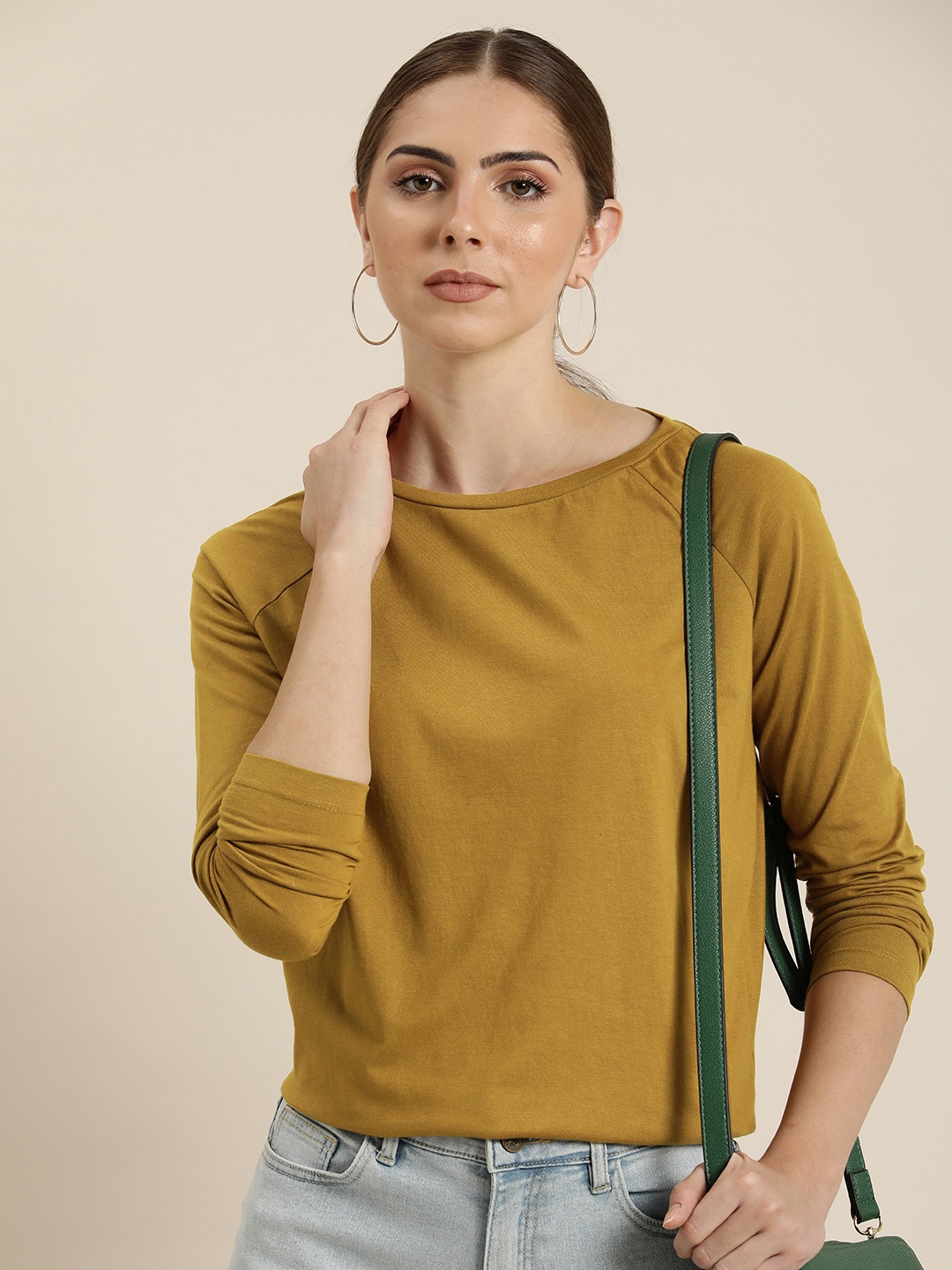 

her by invictus Long Raglan Sleeves T-shirt, Khaki