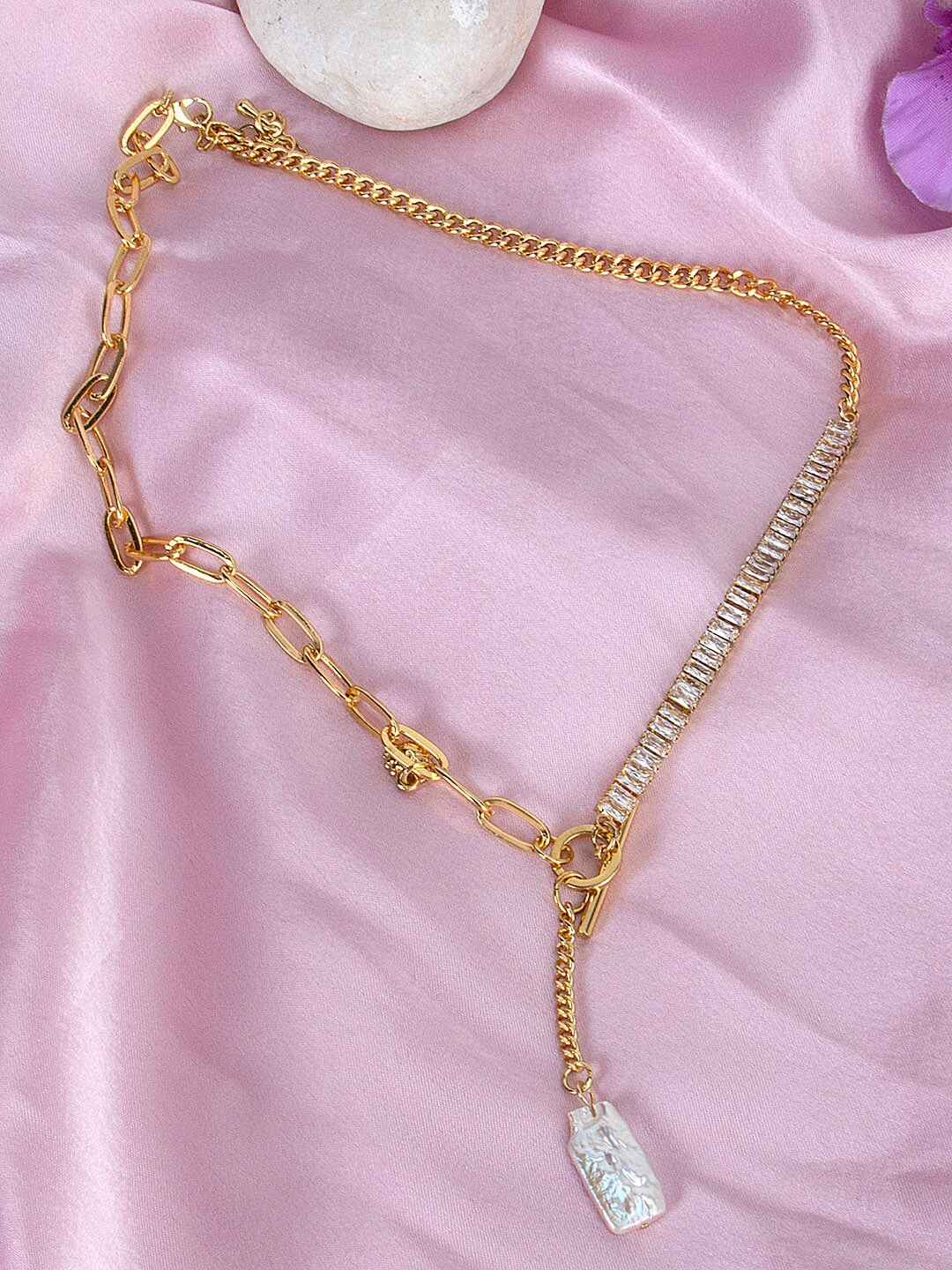

Kazo Gold-Toned & White Gold-Plated Necklace