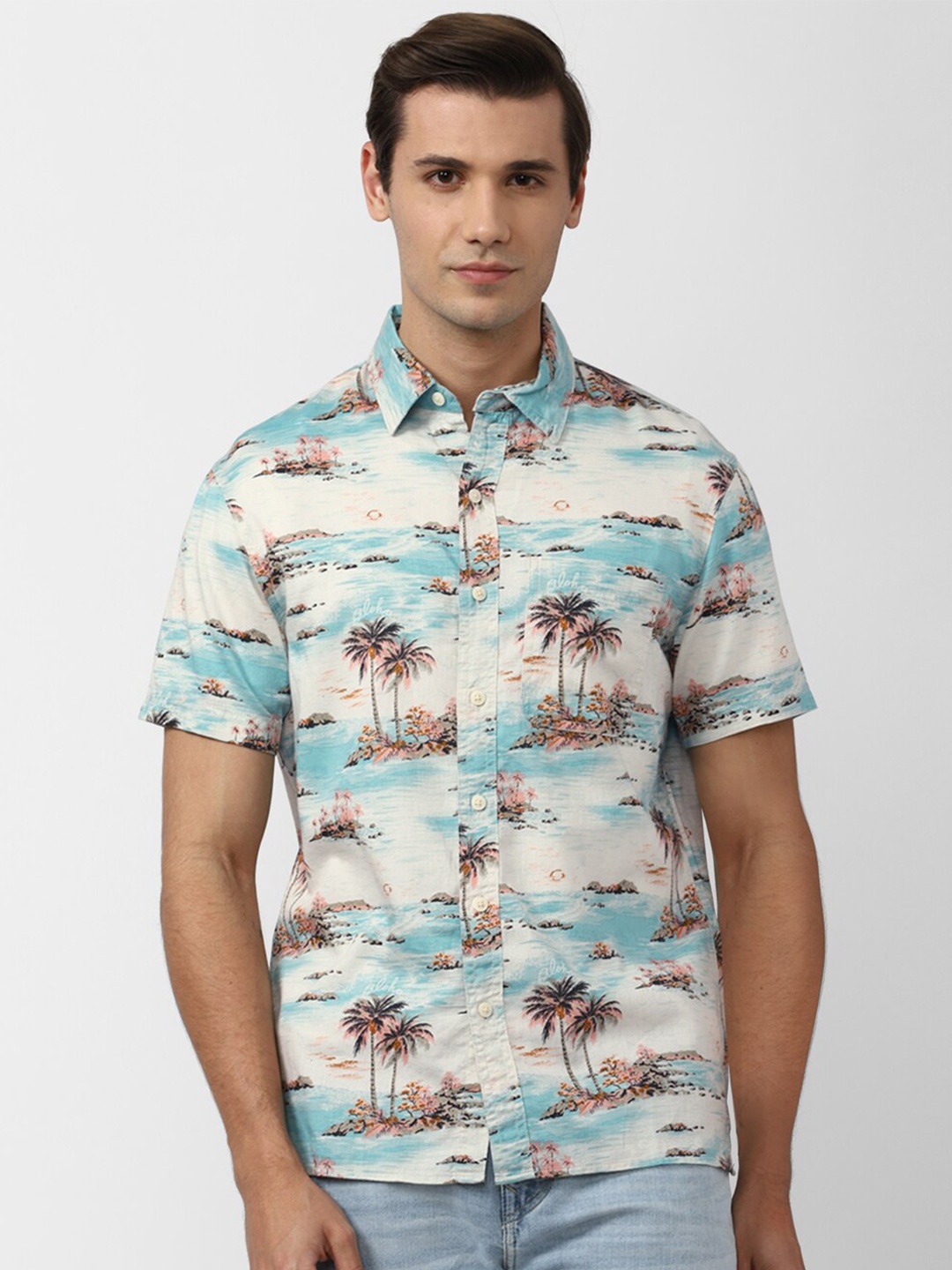 

AMERICAN EAGLE OUTFITTERS Men Printed Casual Shirt, Cream