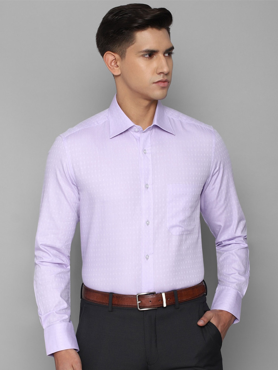 

Louis Philippe Men Cotton Slim Fit Formal Shirt, Purple