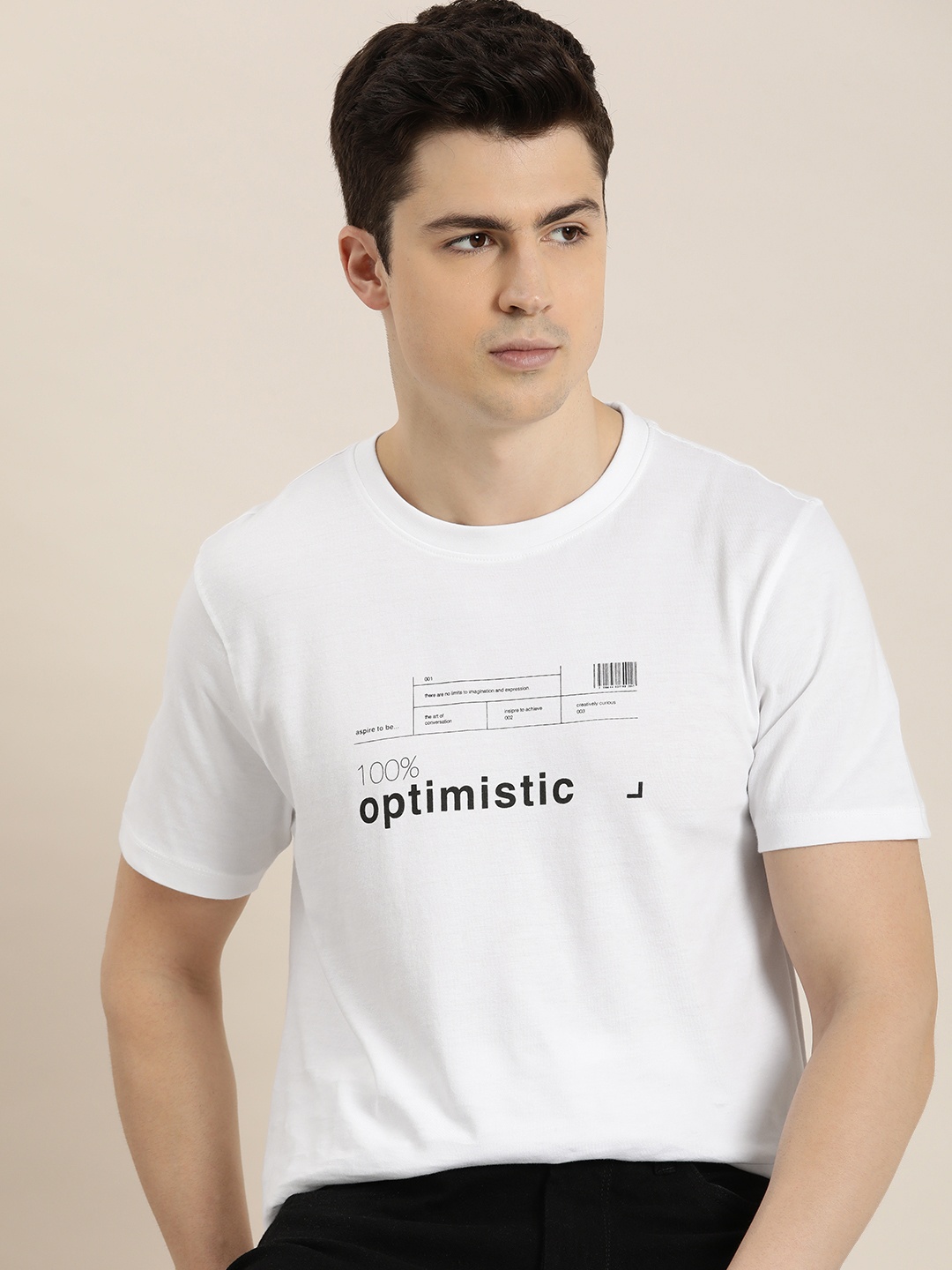 

INVICTUS Graphic Printed Pure Cotton T-shirt, White