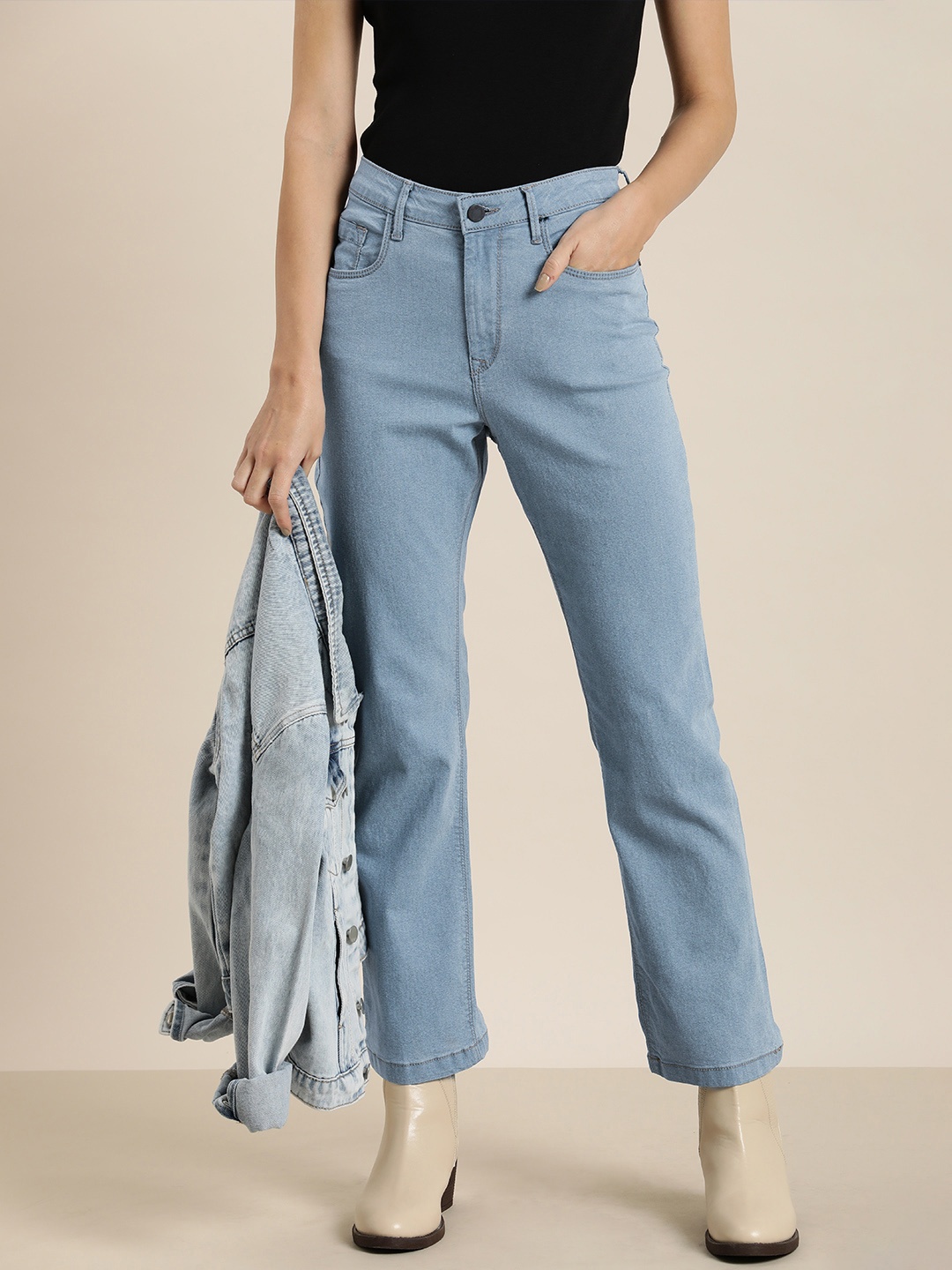 

Moda Rapido Women Straight Fit High-Rise Stretchable Jeans, Blue