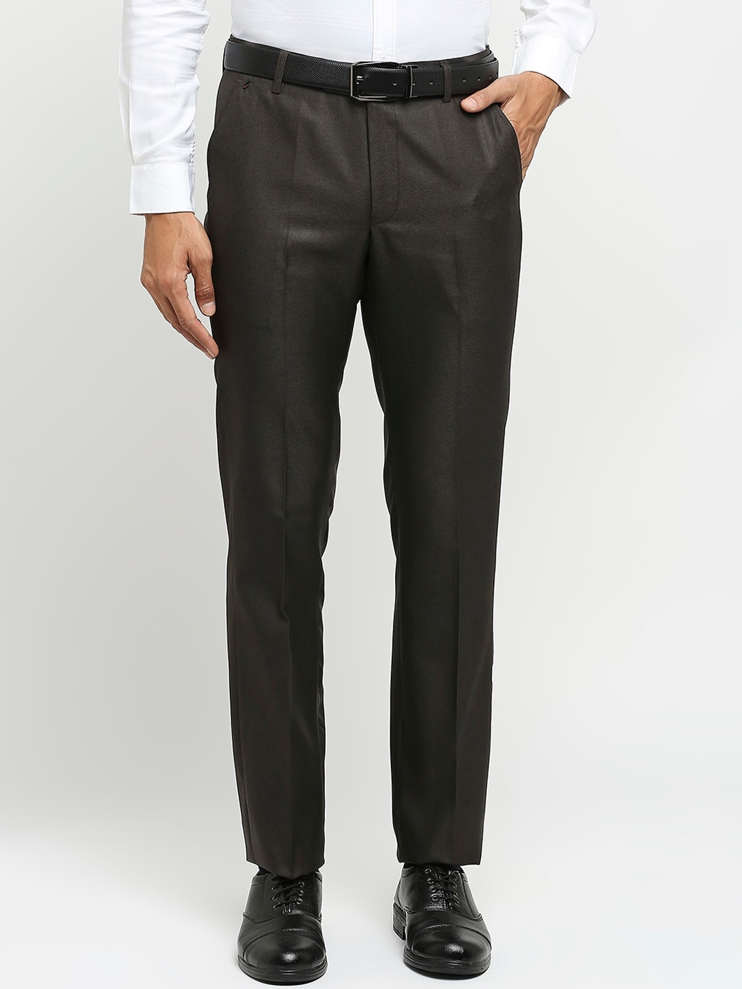 

Solemio Men Slim Fit Easy Wash Trousers, Grey