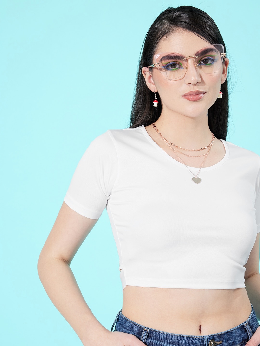 

HERE&NOW Cropped Top with Tie-Up, White