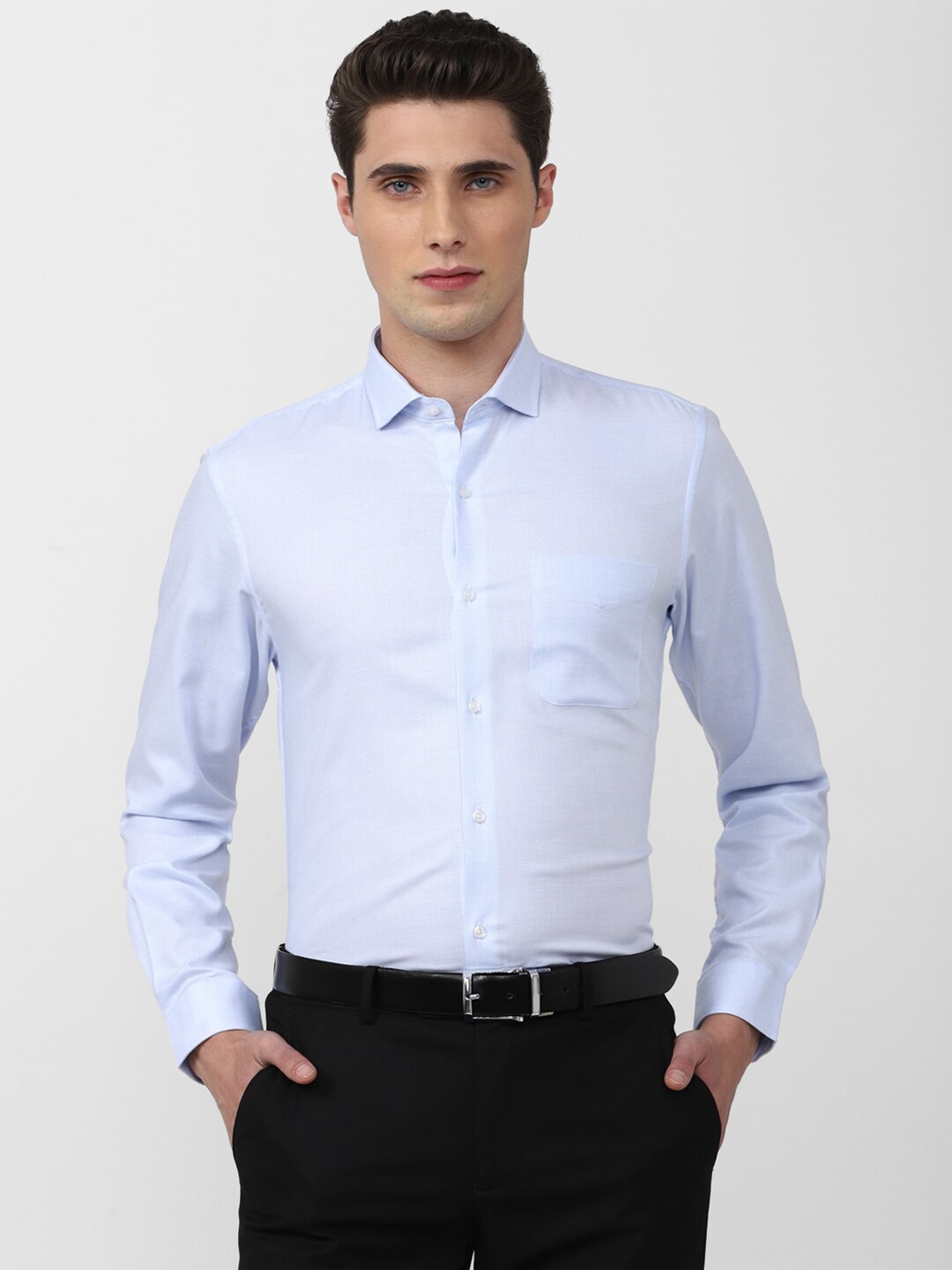 

Peter England Men Cotton Formal Shirt, Blue