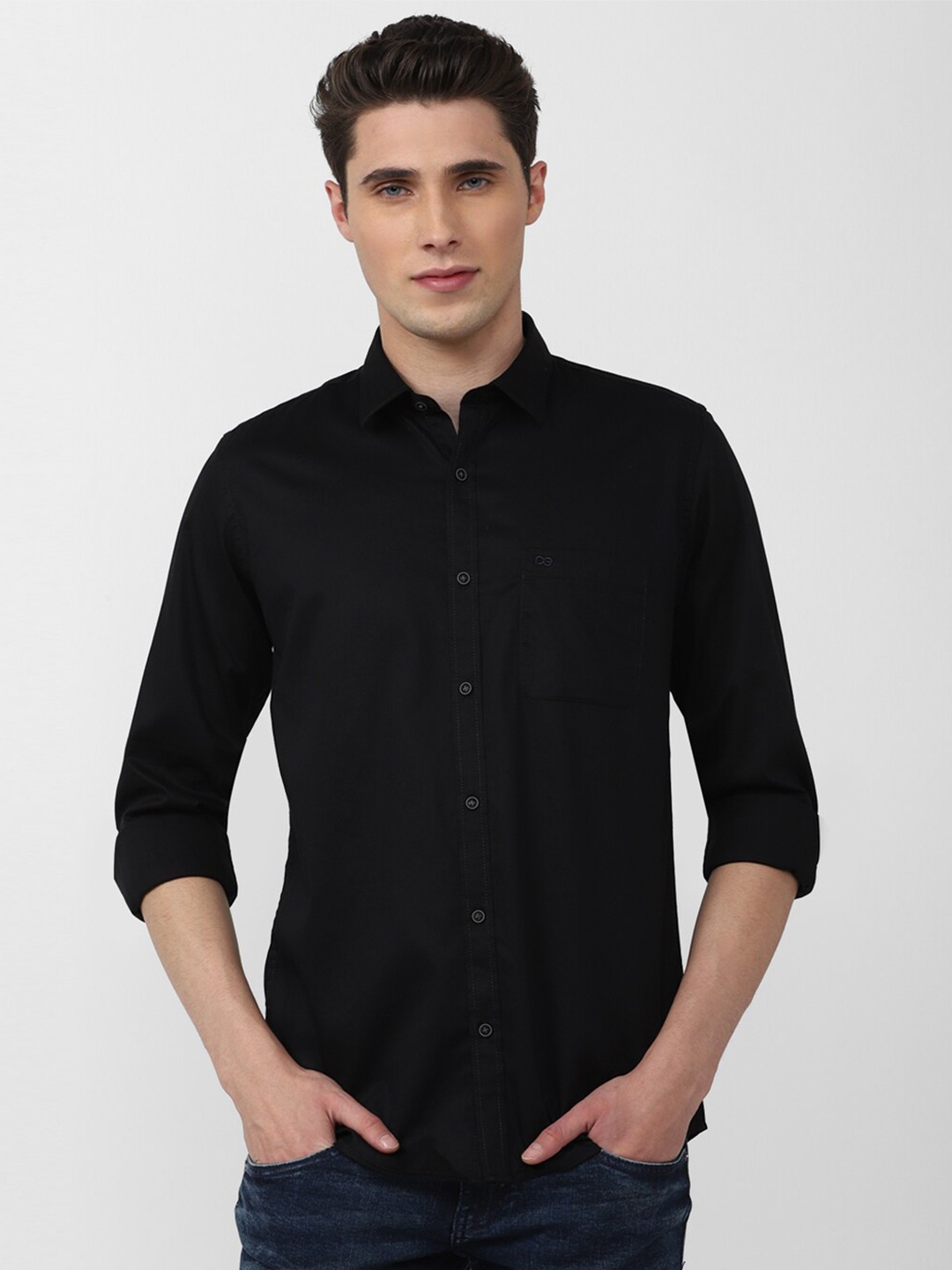 

Peter England Casuals Men Slim Fit Casual Shirt, Black