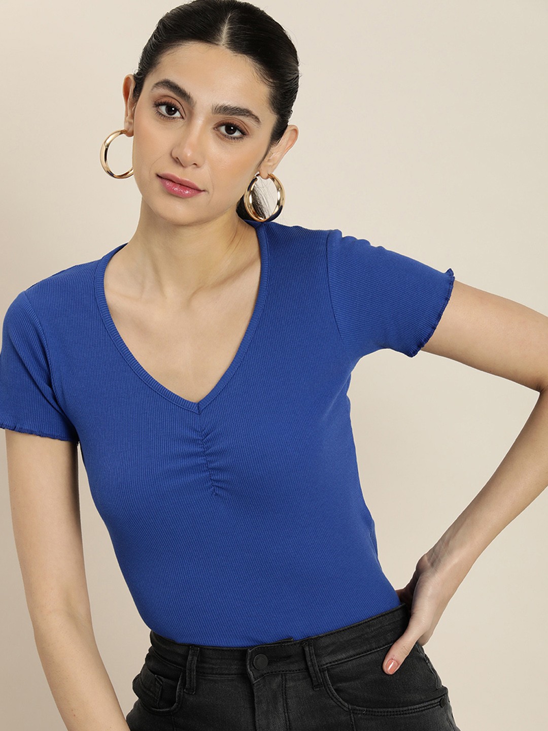 

Moda Rapido V-Neck Top, Blue