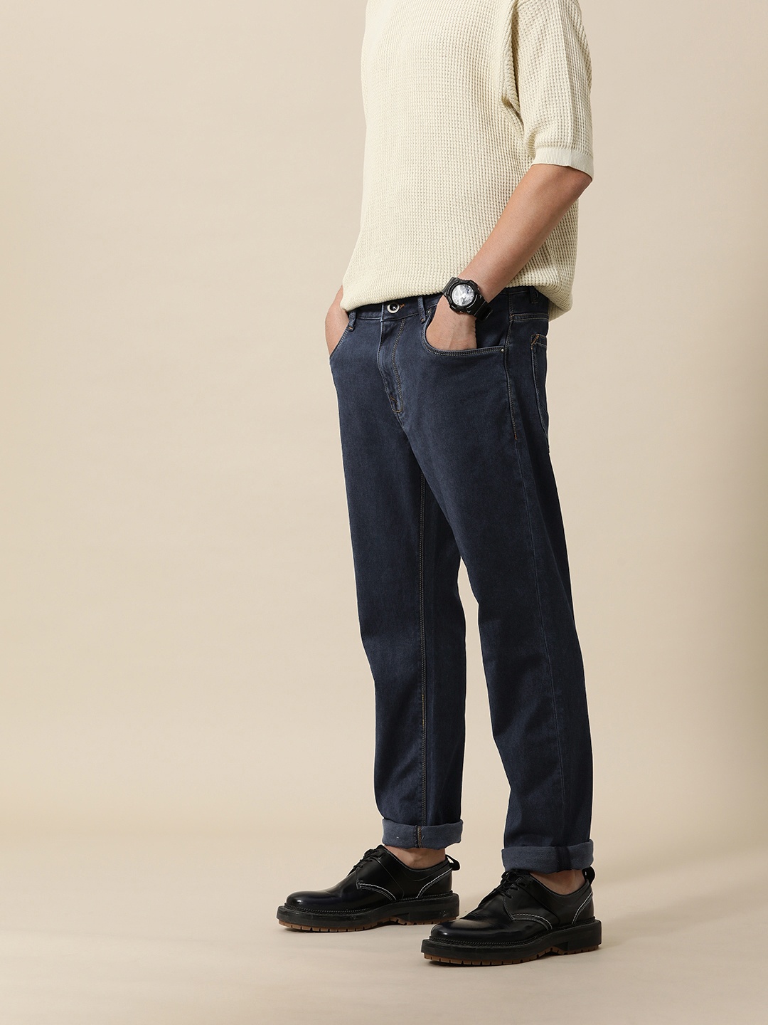

Mr Bowerbird Men Straight Fit Light Fade Stretchable Jeans, Blue