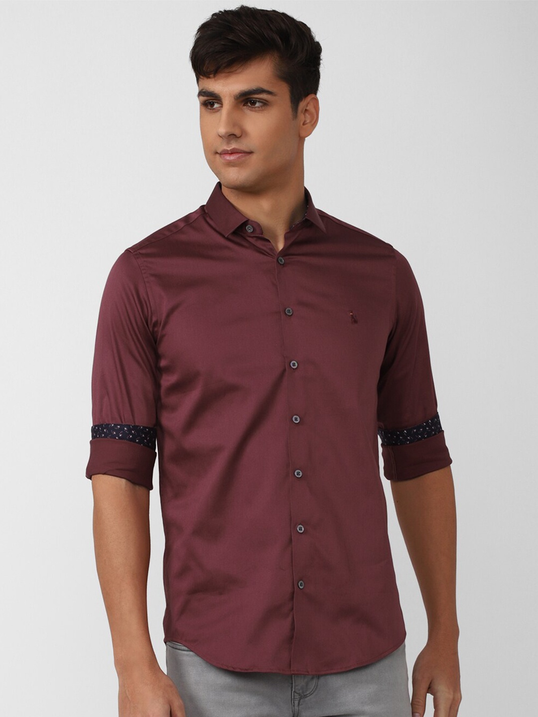 

SIMON CARTER LONDON Men Slim Fit Pure Cotton Casual Shirt, Maroon