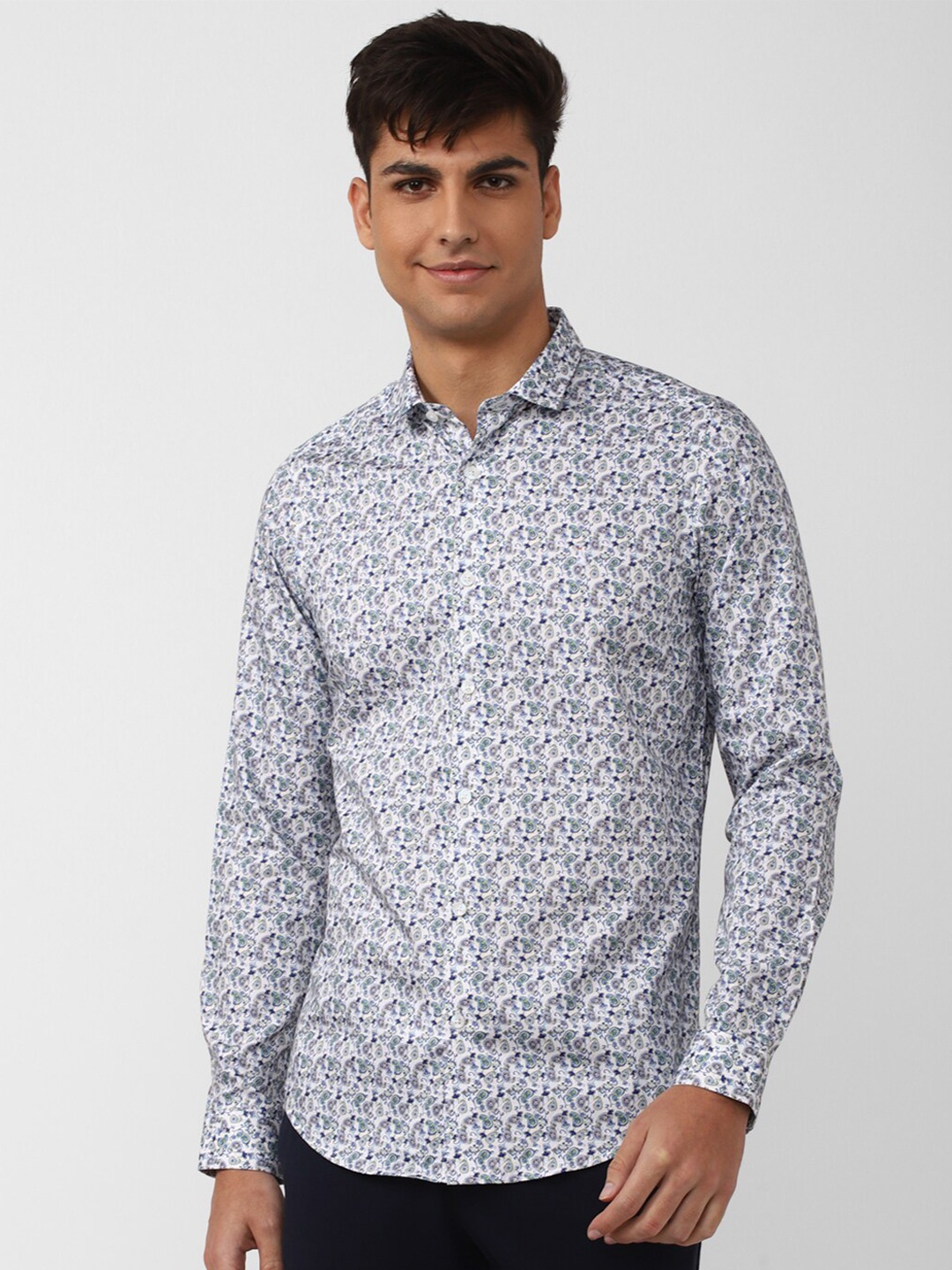 

SIMON CARTER LONDON Men Slim Fit Printed Pure Cotton Casual Shirt, Grey