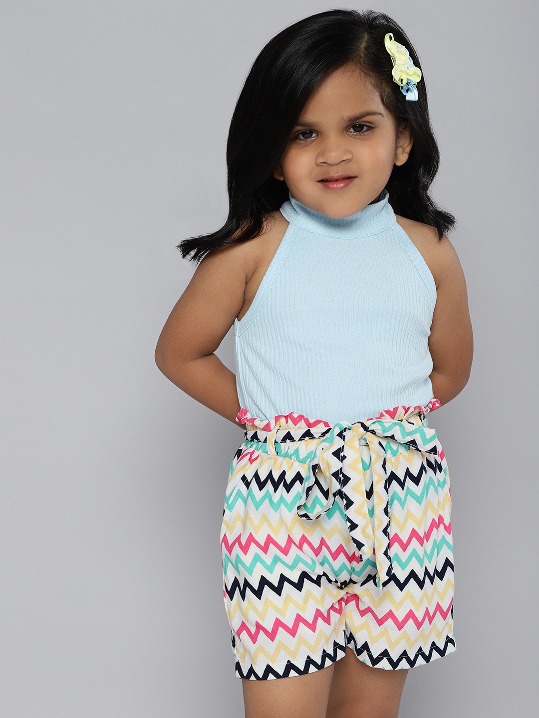 

HERE&NOW Girls Chevron Printed Hot Pants, Off white