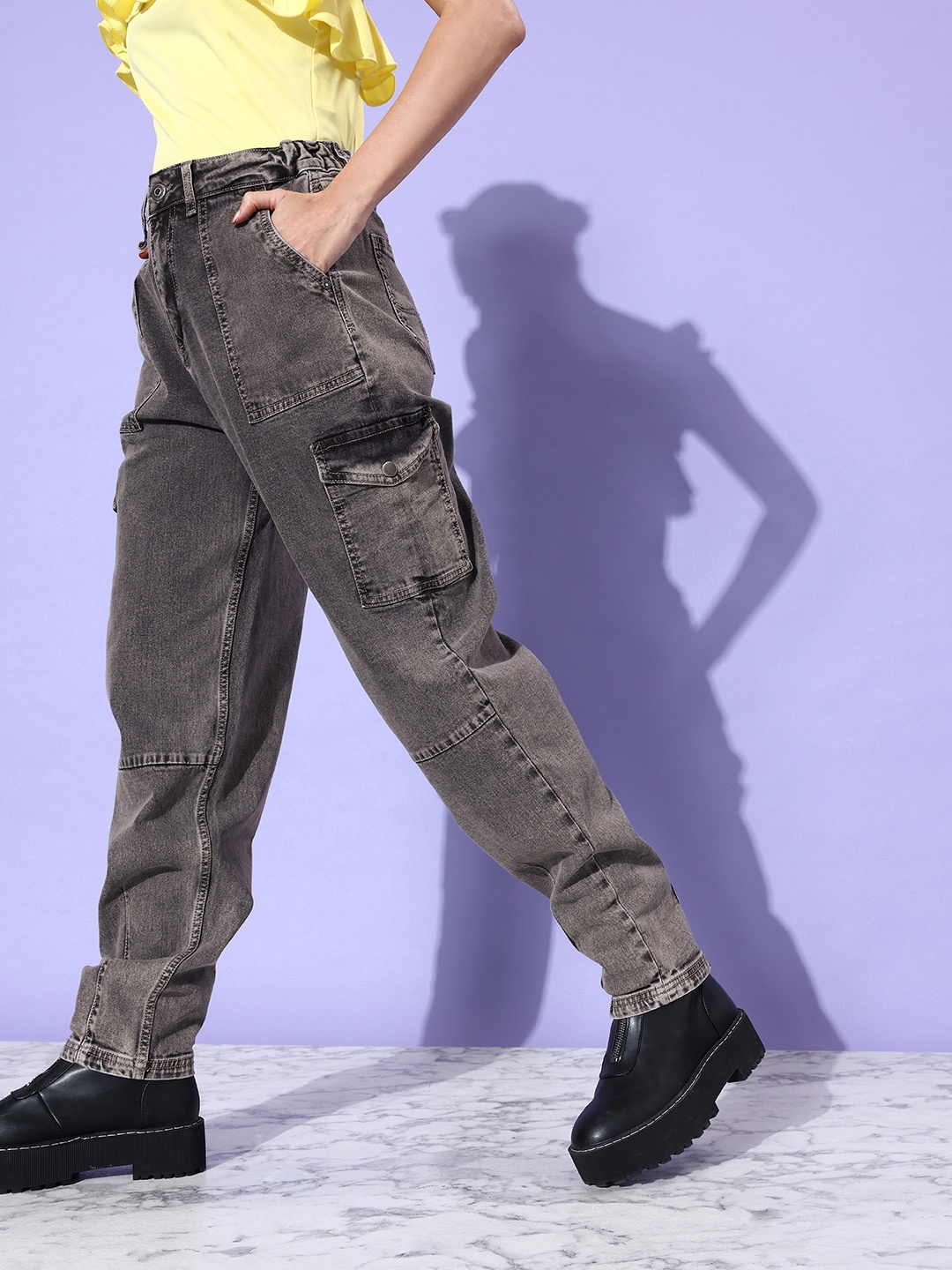 

The Roadster Lifestyle Co. Women Ash Grey High-Rise We May Party Upgraded denims Jeans
