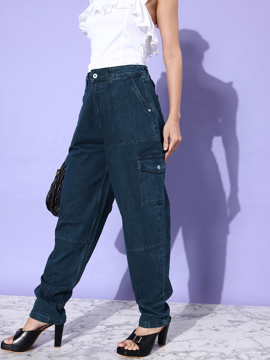 

The Roadster Lifestyle Co. Women Dark Blue We May Party Upgraded denim Jeans