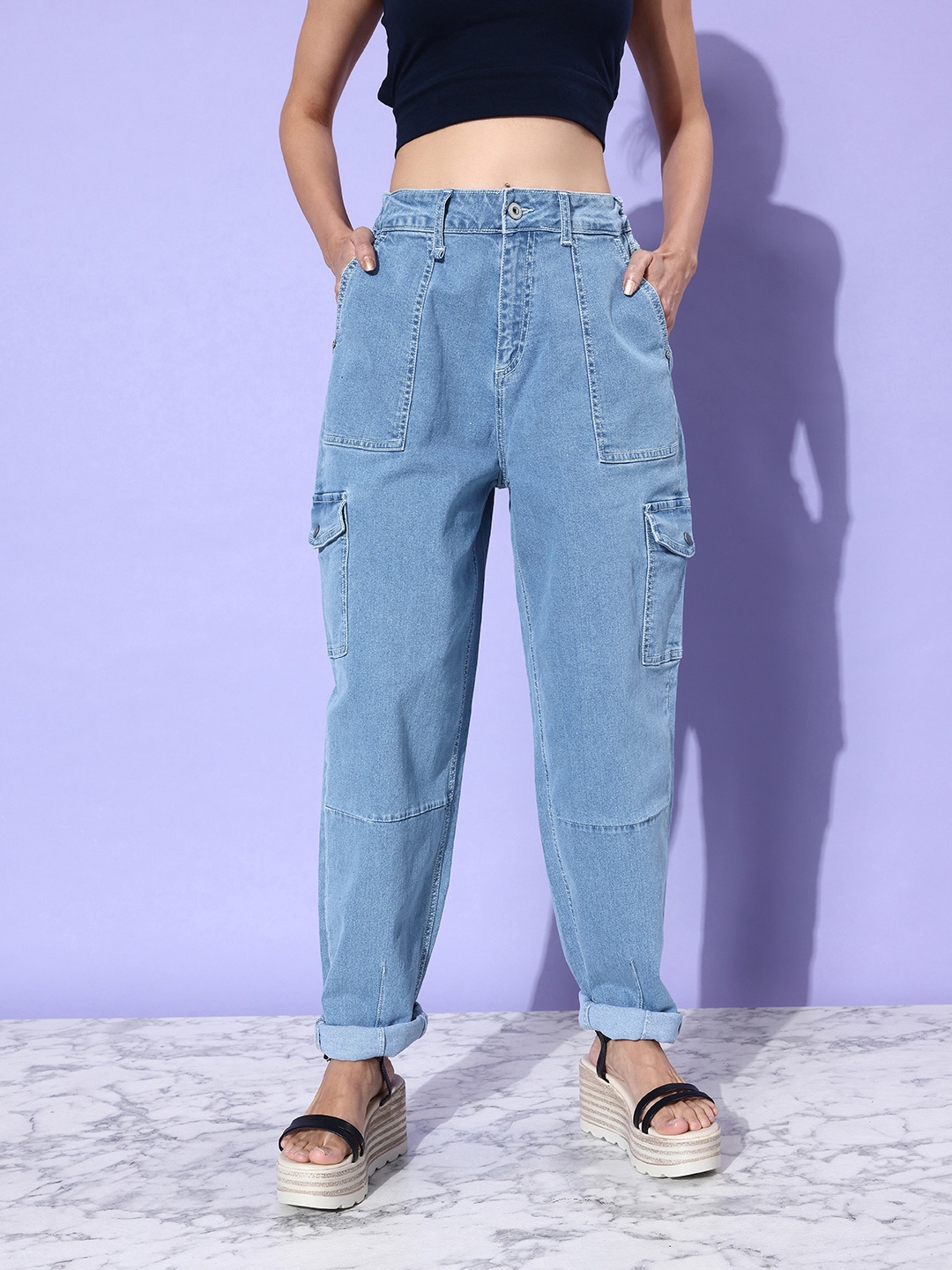 

The Roadster Lifestyle Co. Women Light Blue We May Party Upgraded denim Jeans