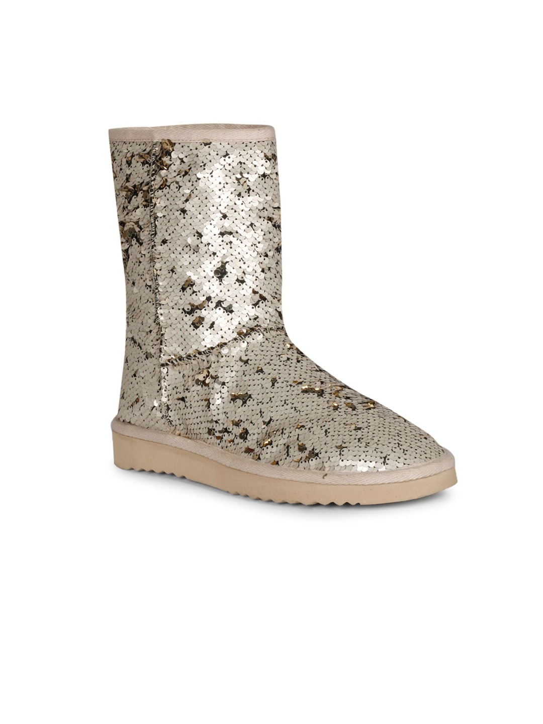 

Saint G Women Mid-Top Leather Boots, Beige