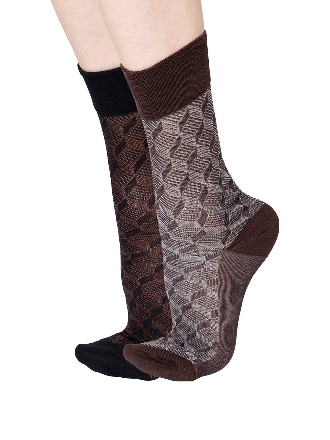 

Bodycare Men Pack of 2 Above Ankle-Length Cotton Socks, Brown