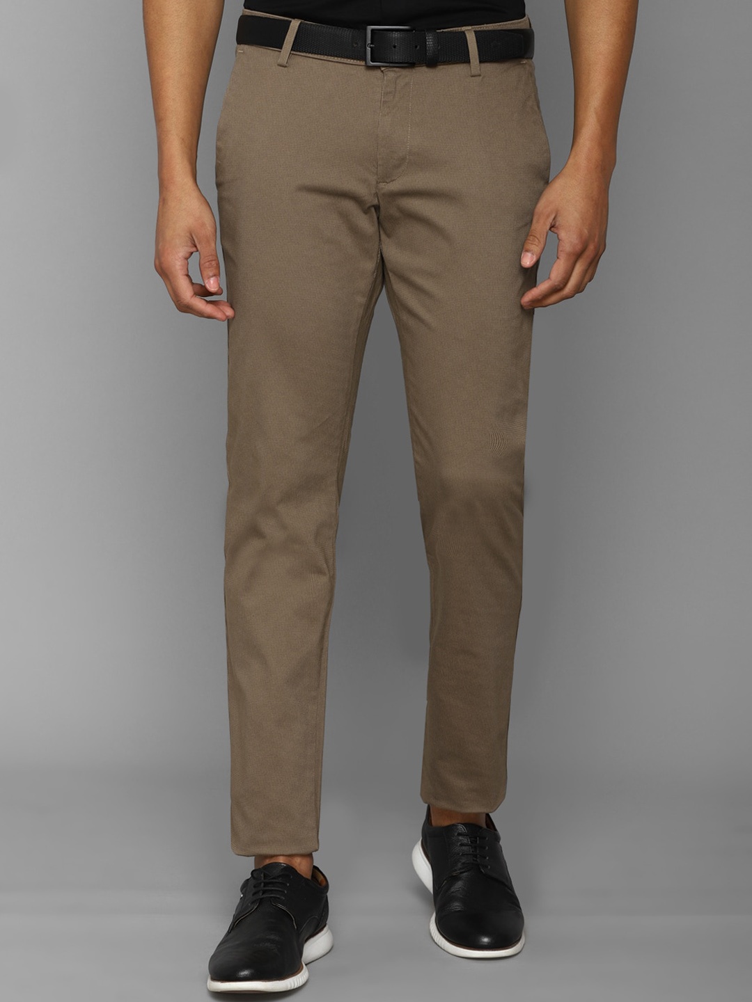 

Allen Solly Sport Men Cotton Textured Slim Fit Trousers, Brown