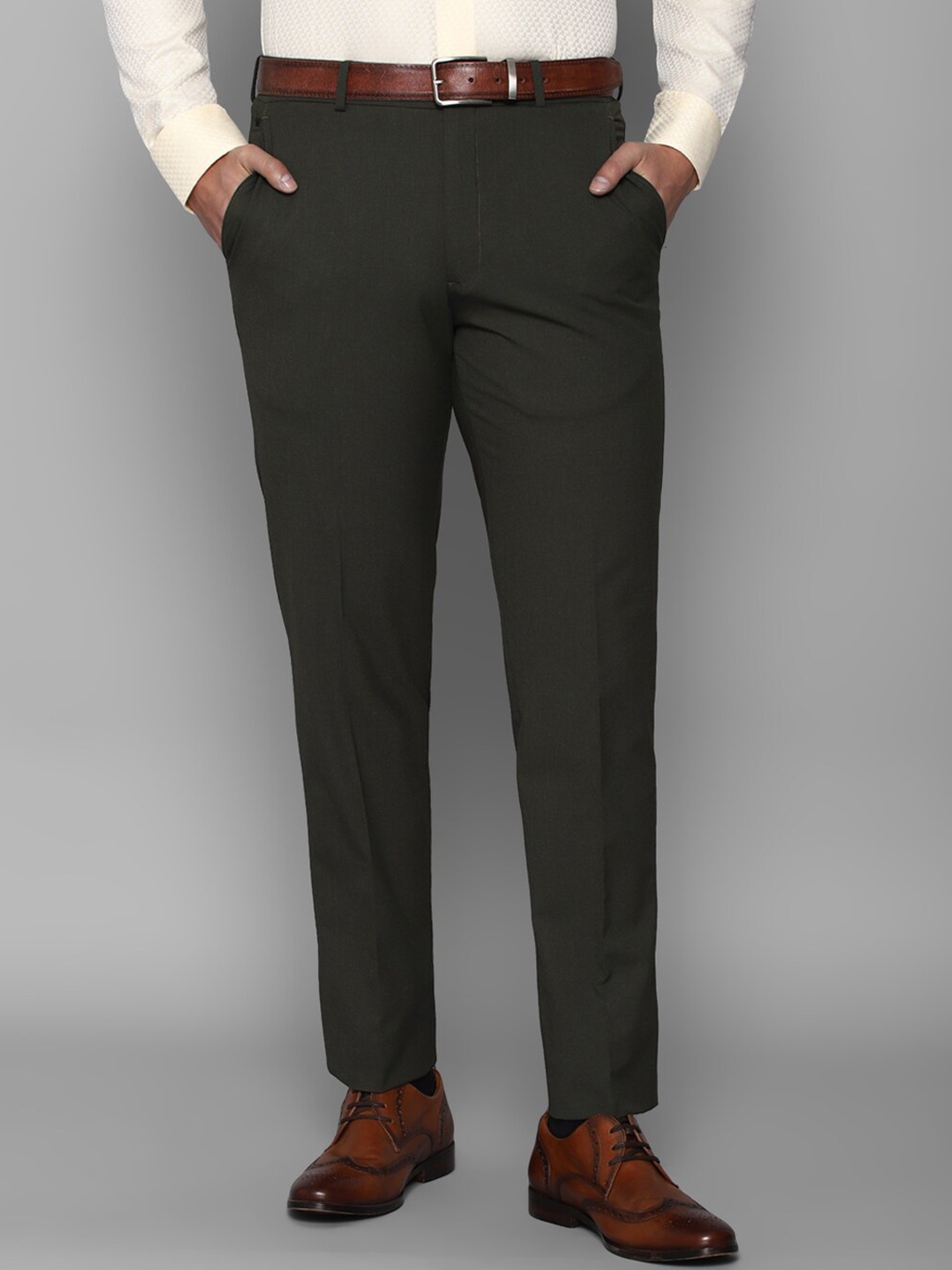 

Louis Philippe Men Slim Fit Trousers, Green