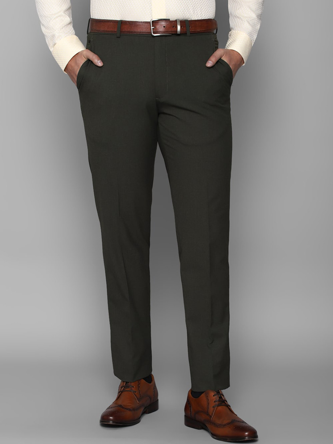 

Louis Philippe Men Slim Fit Trousers, Olive