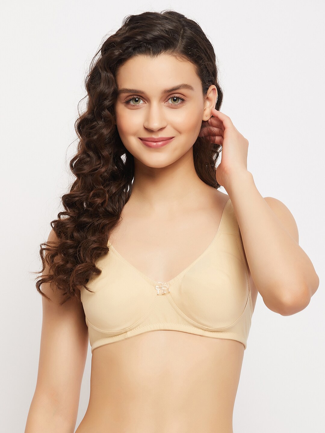 

Clovia Non-Padded Non-Wired Cotton T-shirt Bra, Beige