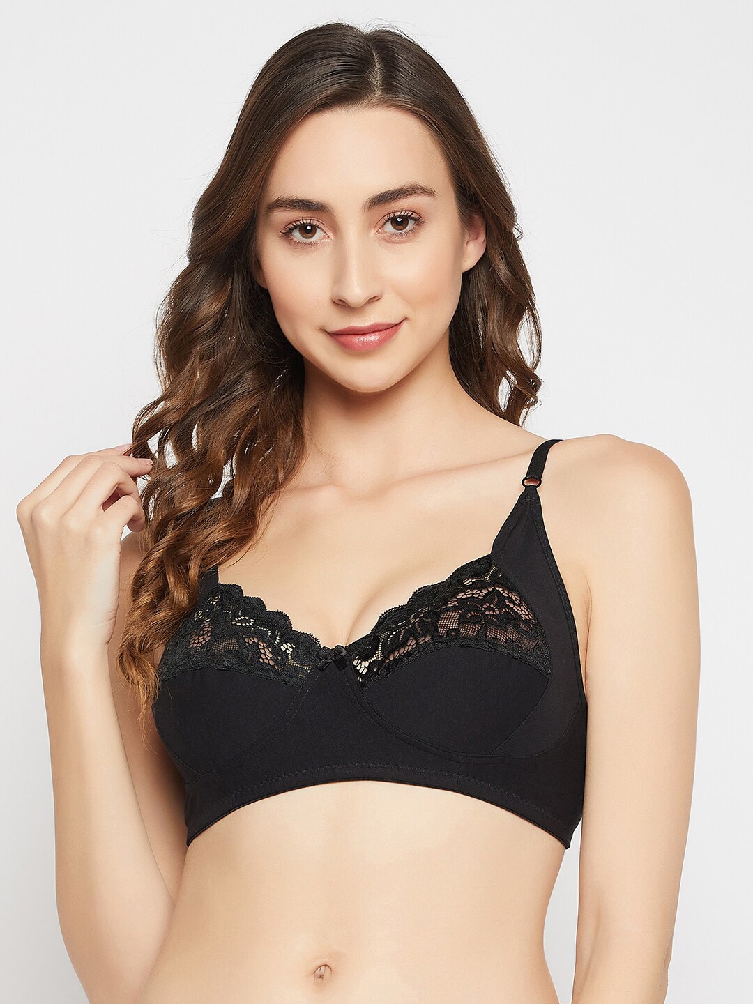 

Clovia Non Padded All Day Comfort Cotton Bra, Black