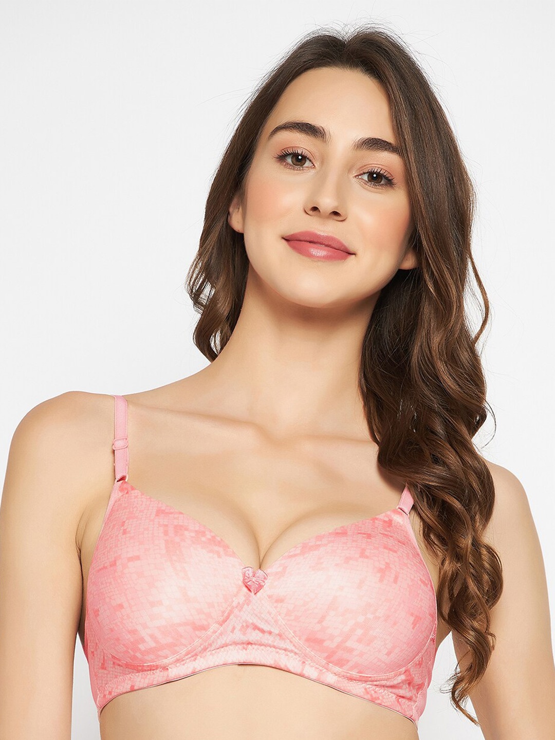 

Clovia Lightly Padded Non-Wired Full Cup T-shirt Bra, Pink