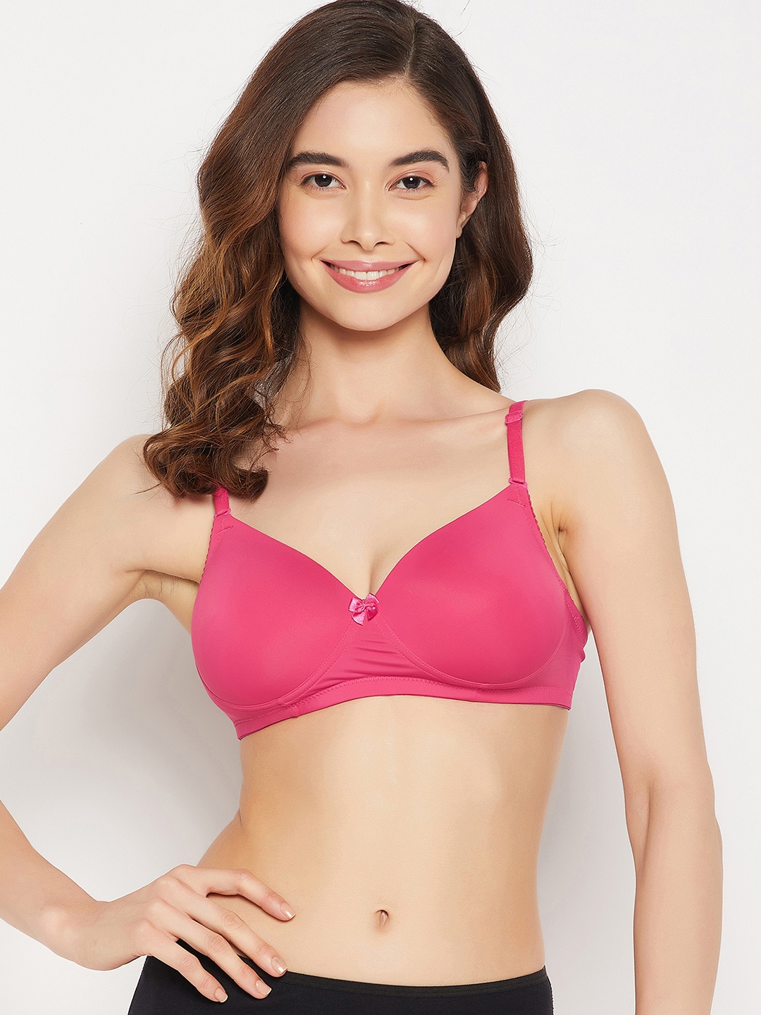 

Clovia Pink Lightly Padded Non-Wired All Day Comfort T-shirt Bra