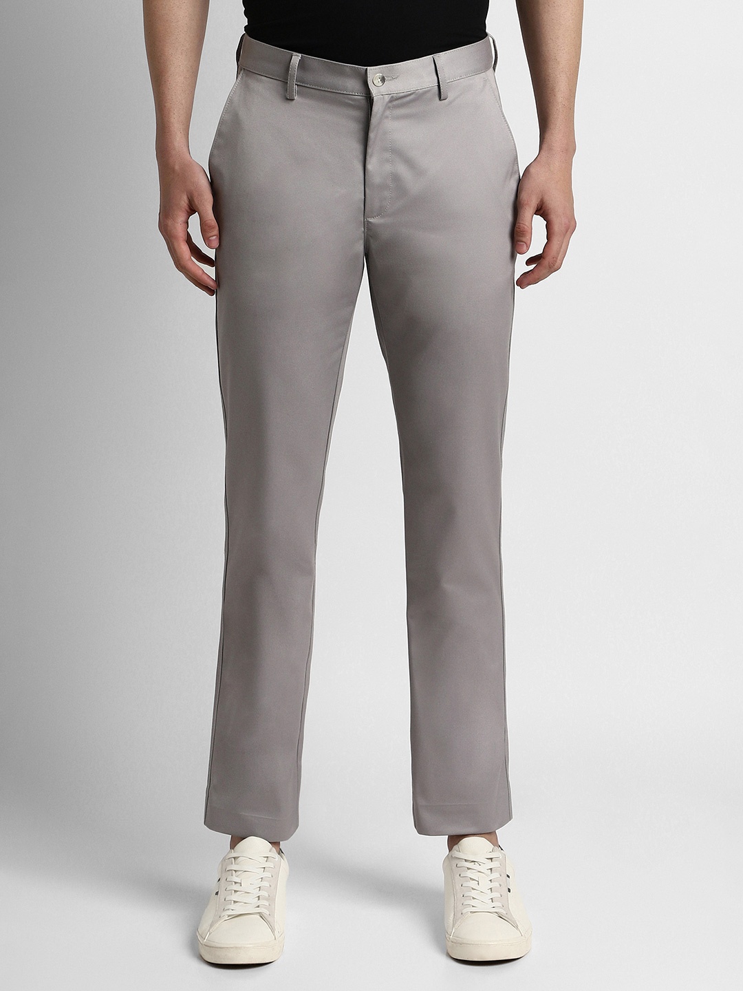 

Peter England Casuals Men Slim Fit Trousers, Grey