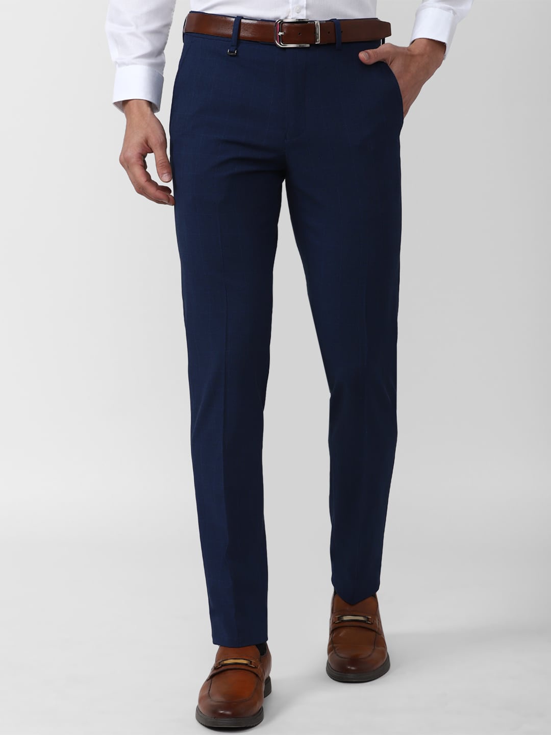 

Van Heusen Men Slim Fit Formal Trouser, Navy blue