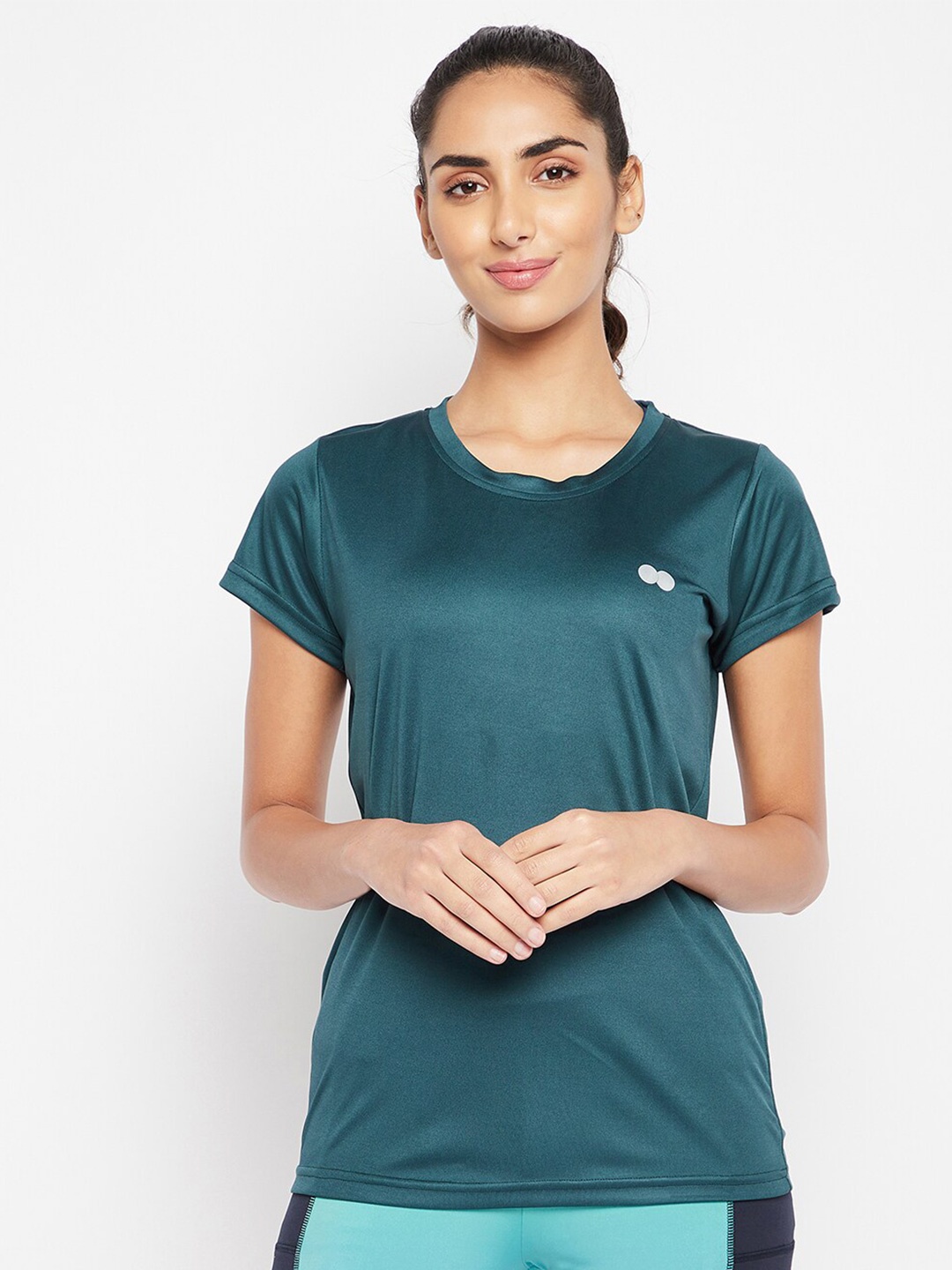 

Clovia Comfort Fit Active T-shirt, Teal