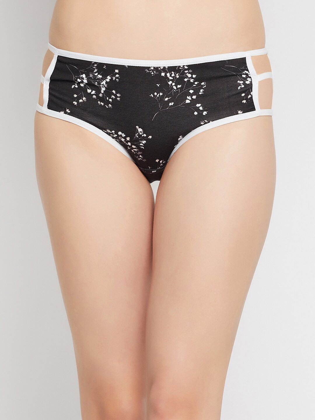 

Clovia Women Printed Cotton Hipster Briefs, Black