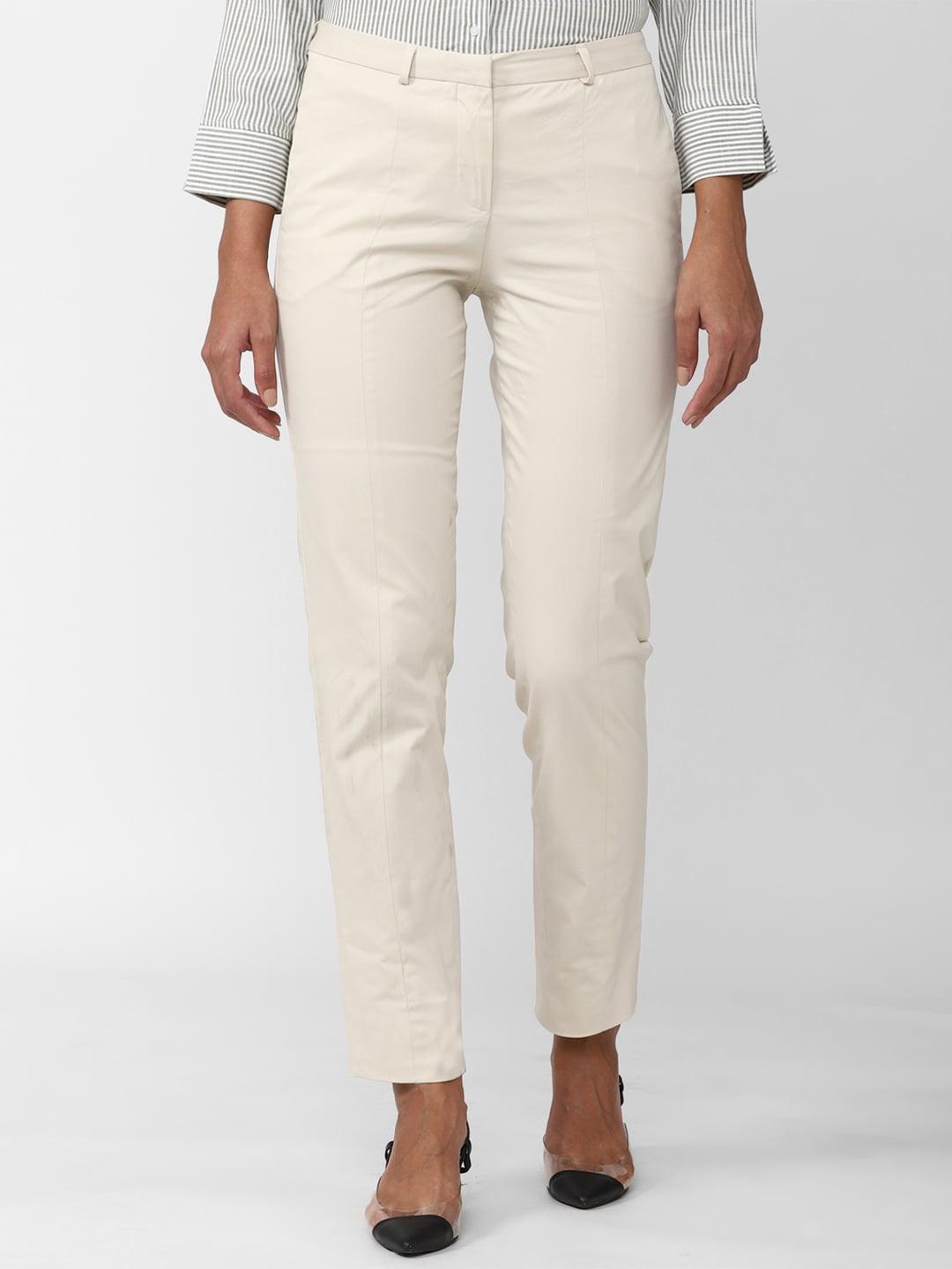 

Van Heusen Woman Formal Cotton Trousers, Beige