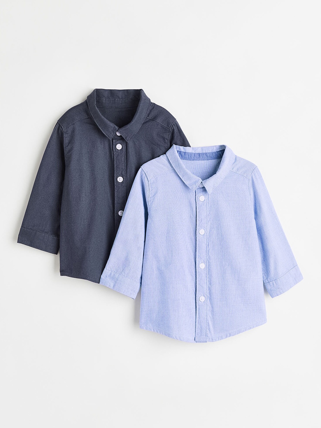 

H&M Kids Boys 2-Pack Cotton Shirts, Blue
