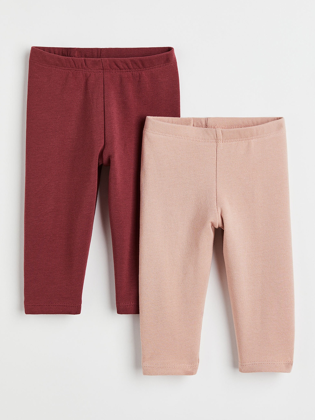 

H&M Boys 2-Pack Cotton Leggings with Brushed Inside, Pink