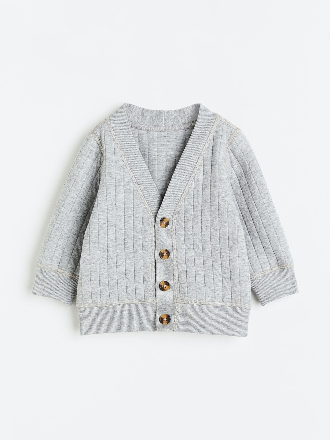 

H&M Boys Quilted Jersey Cardigan, Grey