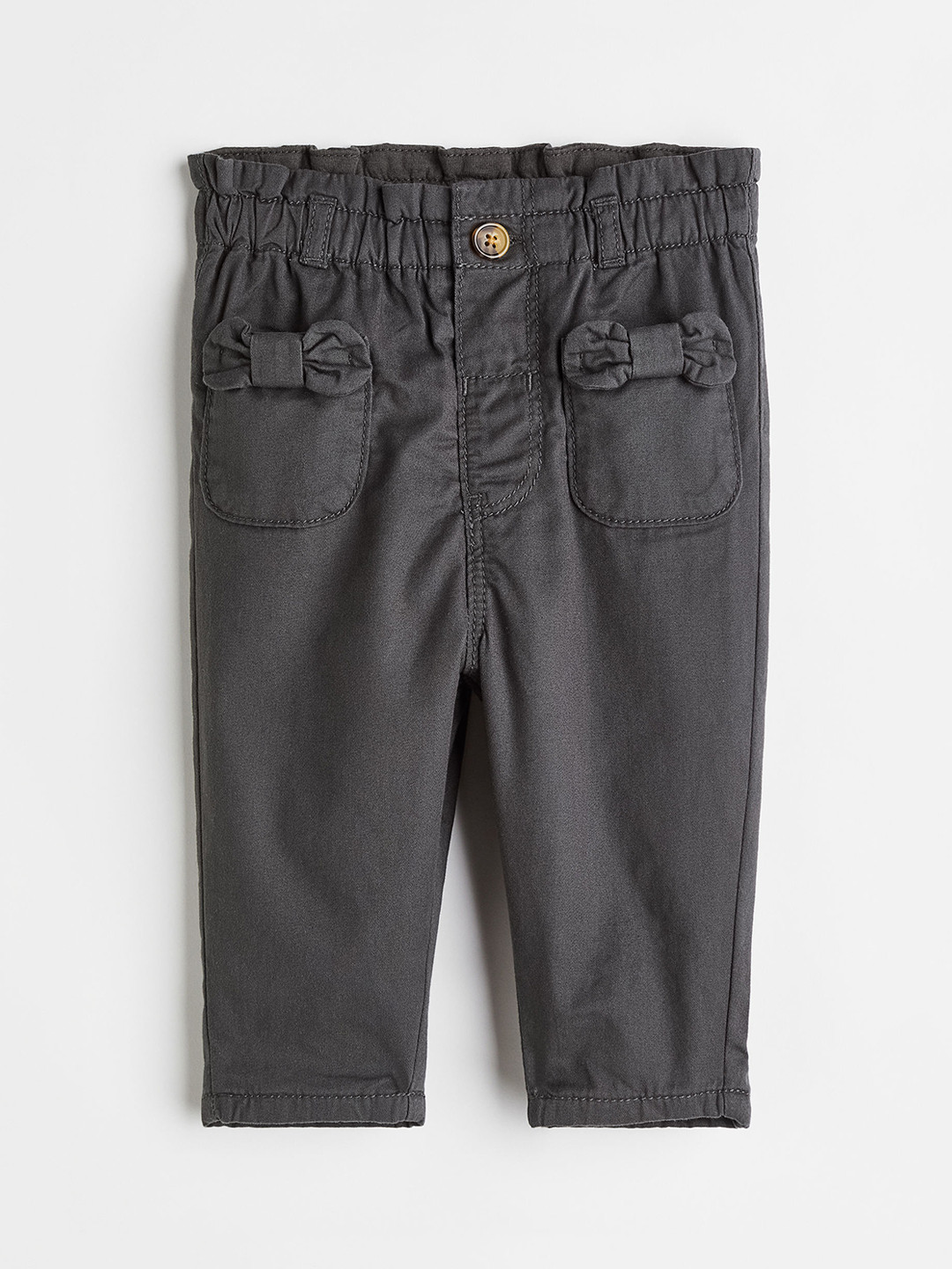 

H&M Girls Lined Paper Bag Trousers, Grey