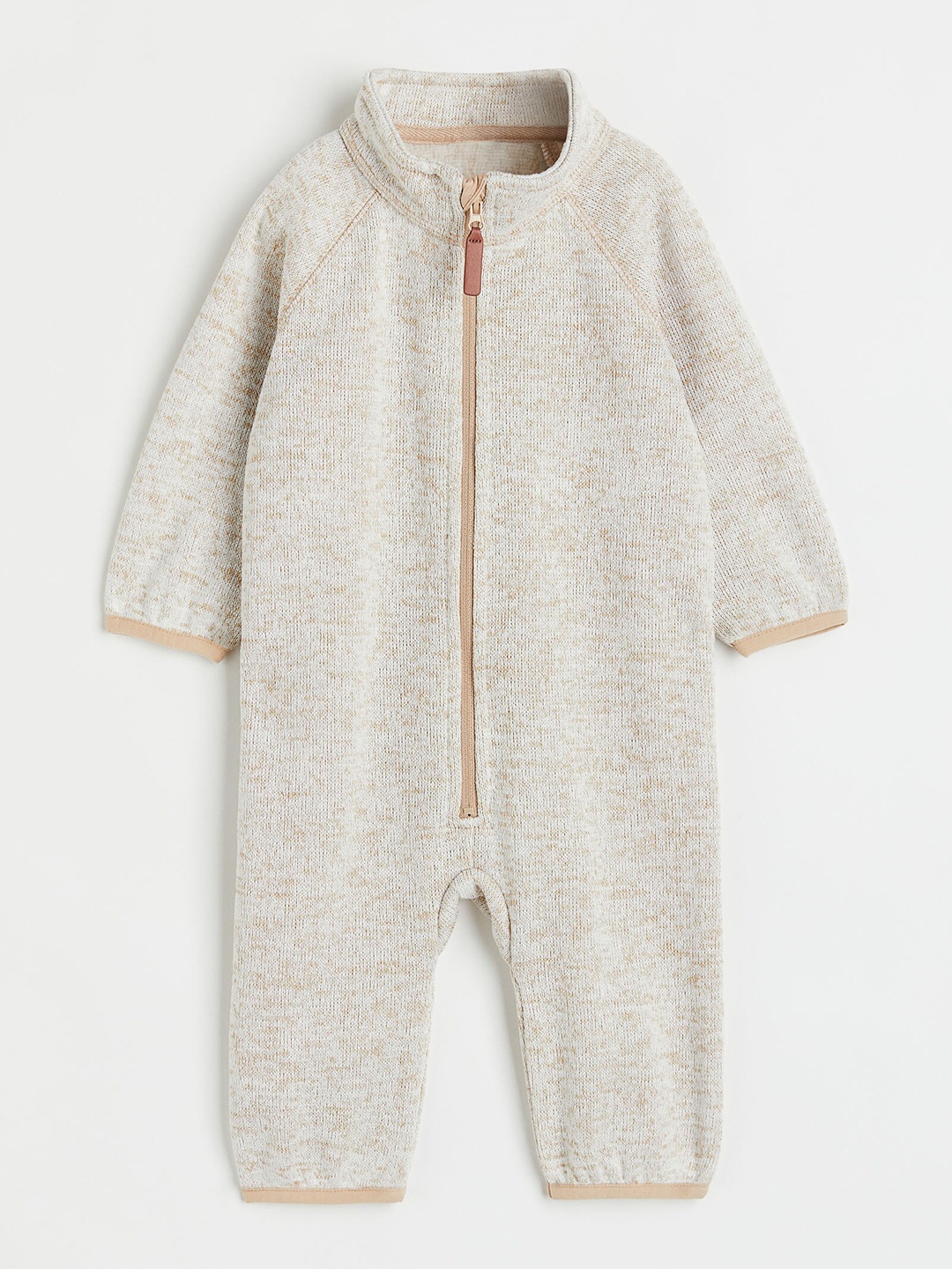 

H&M Girls Knitted Fleece All-In-One Suit, Beige
